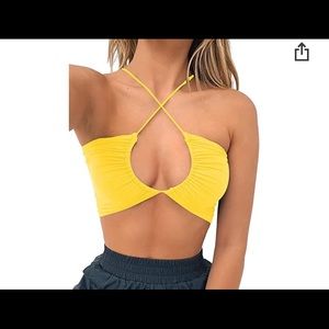 NWT Yellow Crop Top
